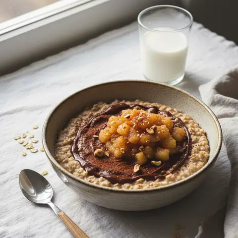 Chocolate Porridge with Apple Compote