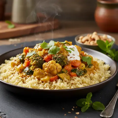 Gemüse-Curry mit Grieß