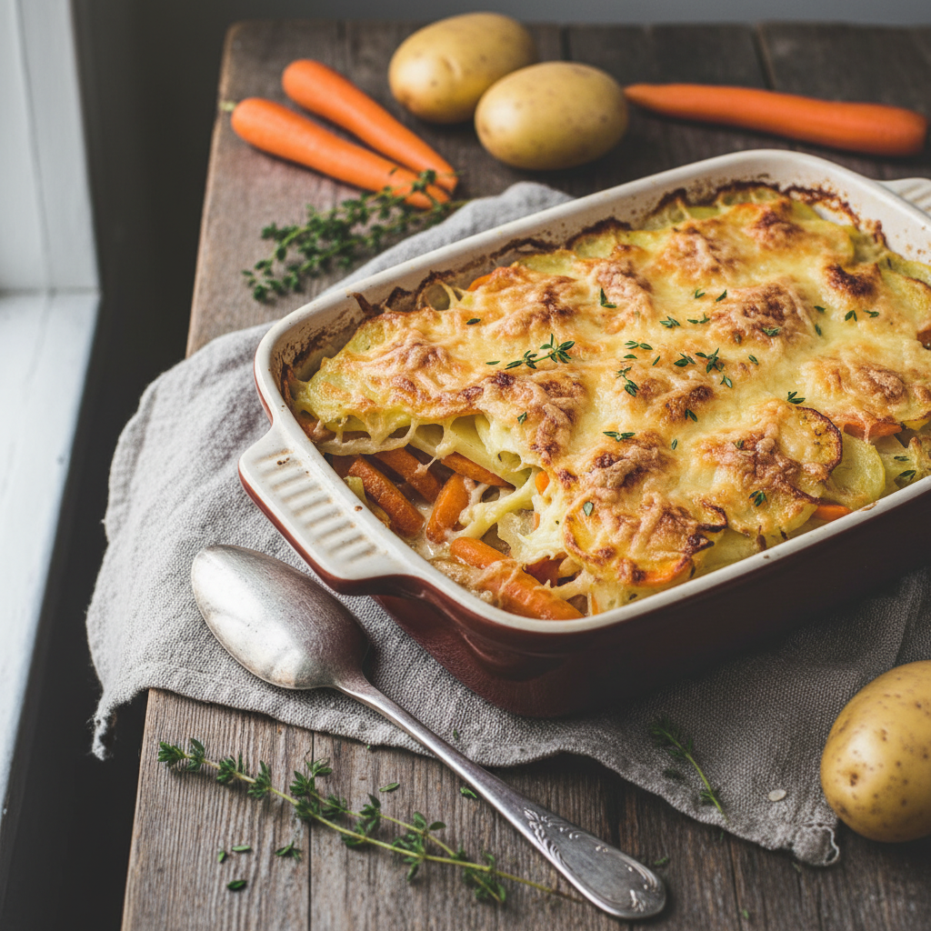 Gratin de Pommes de Terre aux Carottes
