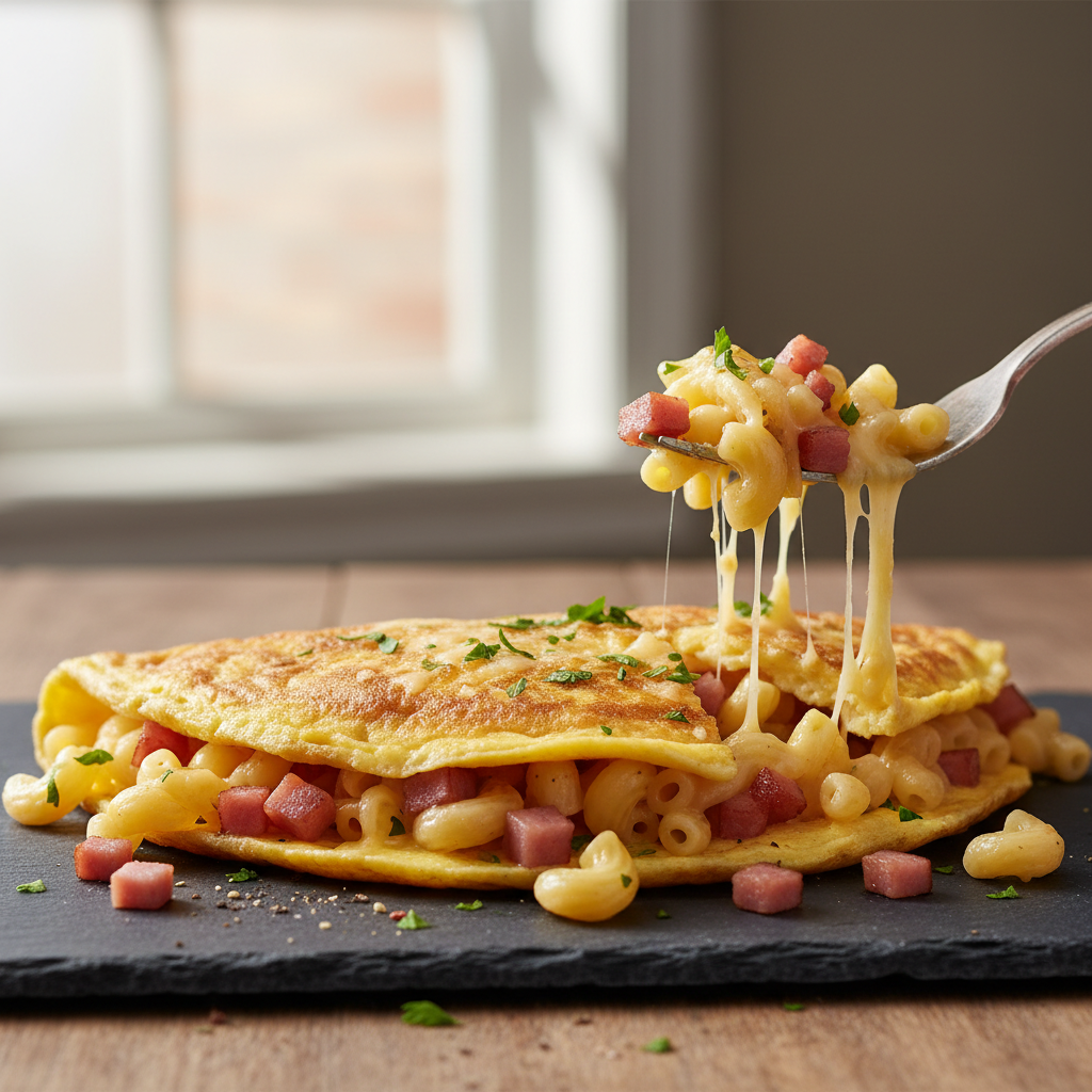 Omelette Jambon-Pâtes