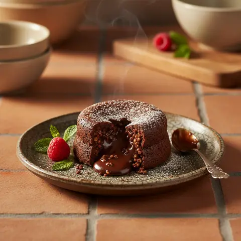 Chocolate and Quinoa Molten Cake