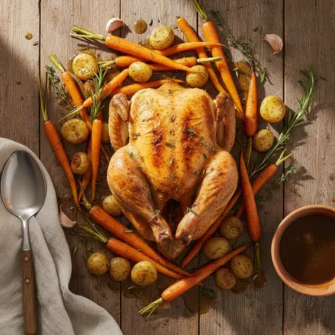 Roasted Chicken with Carrots and Potatoes