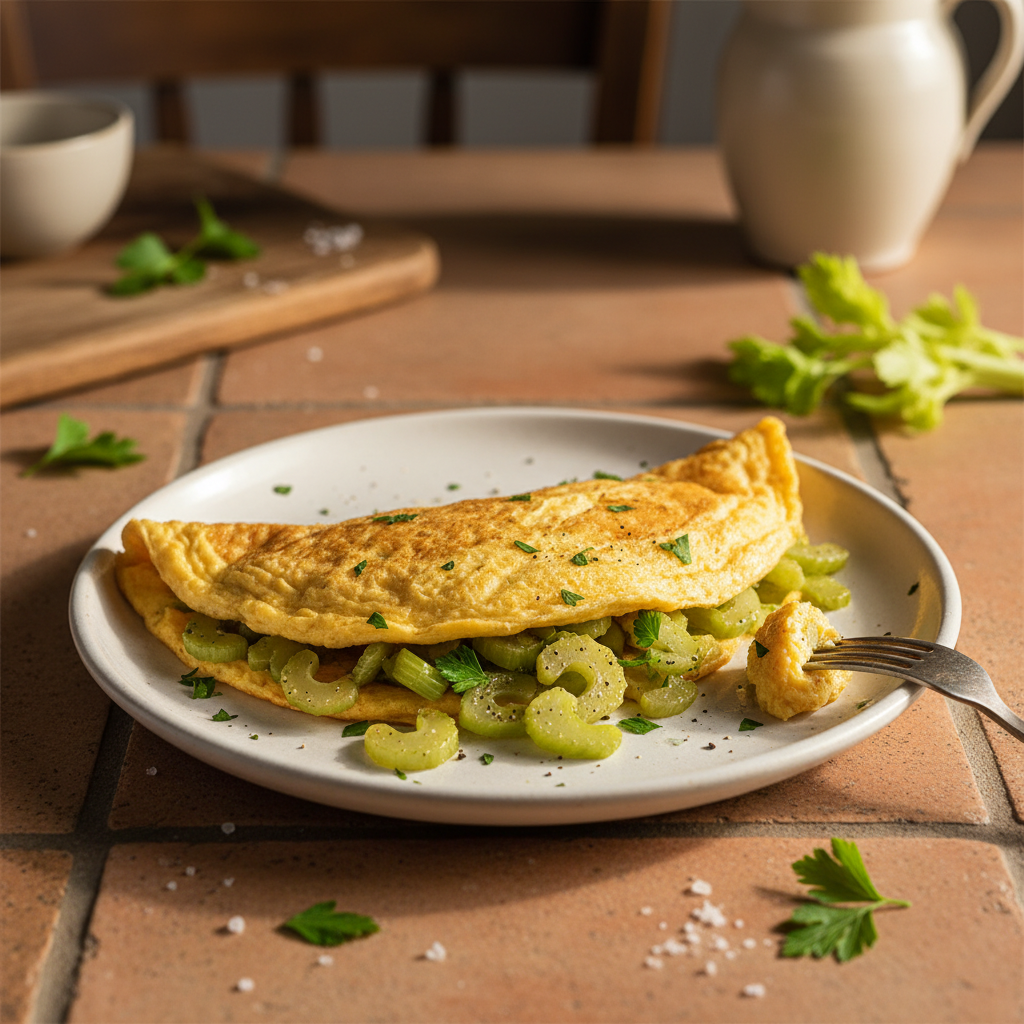 Omelette simple au céleri