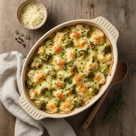 Cauliflower and Broccoli Gratin