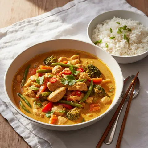 Asiatisches Hähnchen-Curry mit Gemüse