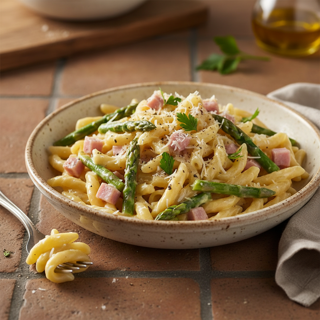 Pâtes Carbonara aux Asperges