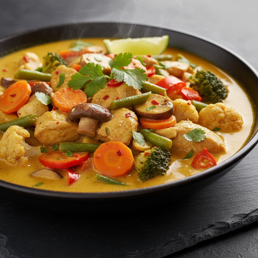 Curry Asiatique de Légumes et Poulet