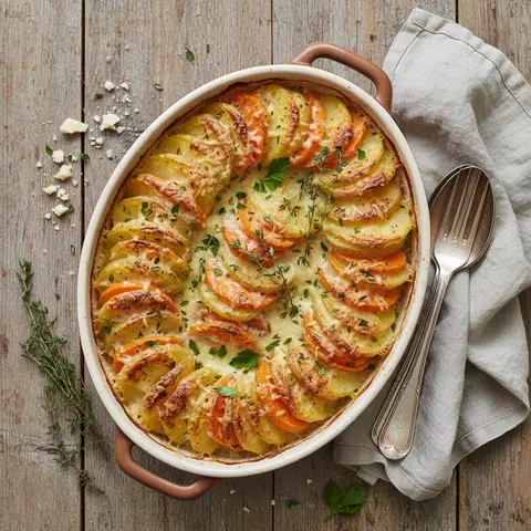 Gratin of Potatoes and Carrots