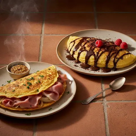 Ham and Dark Chocolate Omelet (Dessert)