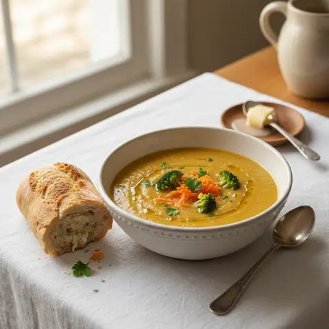 Brokkoli-Karotten-Suppe auf französische Art