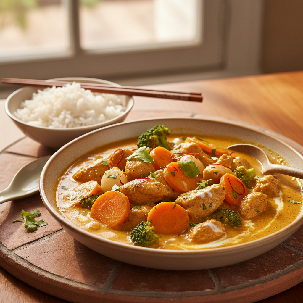 Curry de Poulet aux Carottes et Brocoli