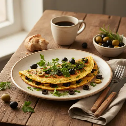 Omelette with Olives and Herbs