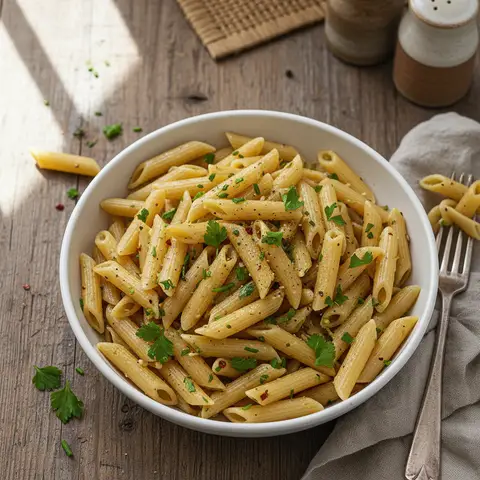 Penne mit Butter und Kräutern