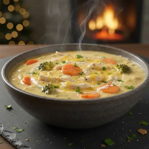 Cremige Hähnchen-Karotten-Brokkoli Suppe
