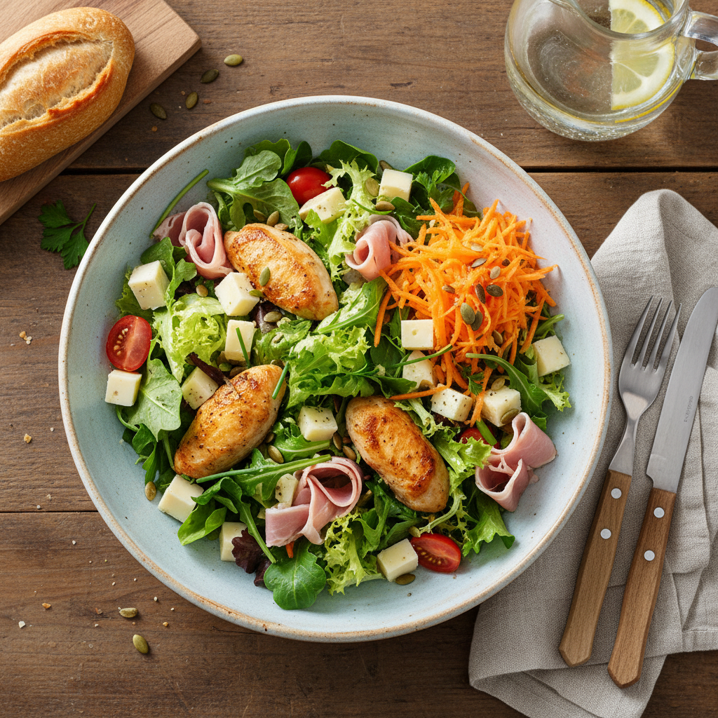 Salade Composée Poulet-Jambon-Fromage