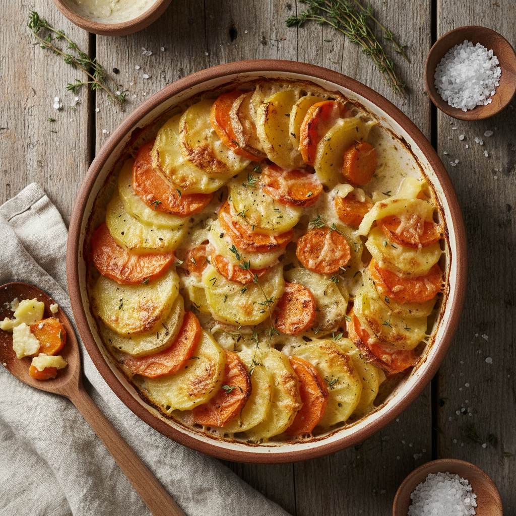 Gratin de Pommes de Terre et Carottes