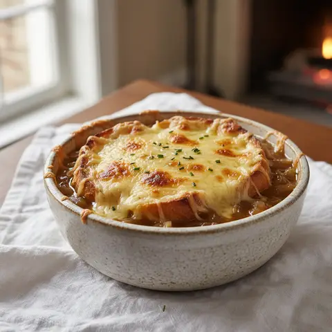 French Onion and Gruyère Soup