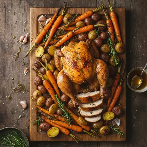 Roasted Chicken with Carrots and Potatoes