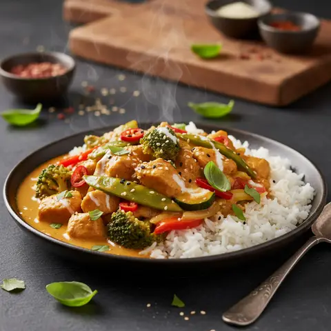 Asiatisches Gemüse-Hähnchen-Curry