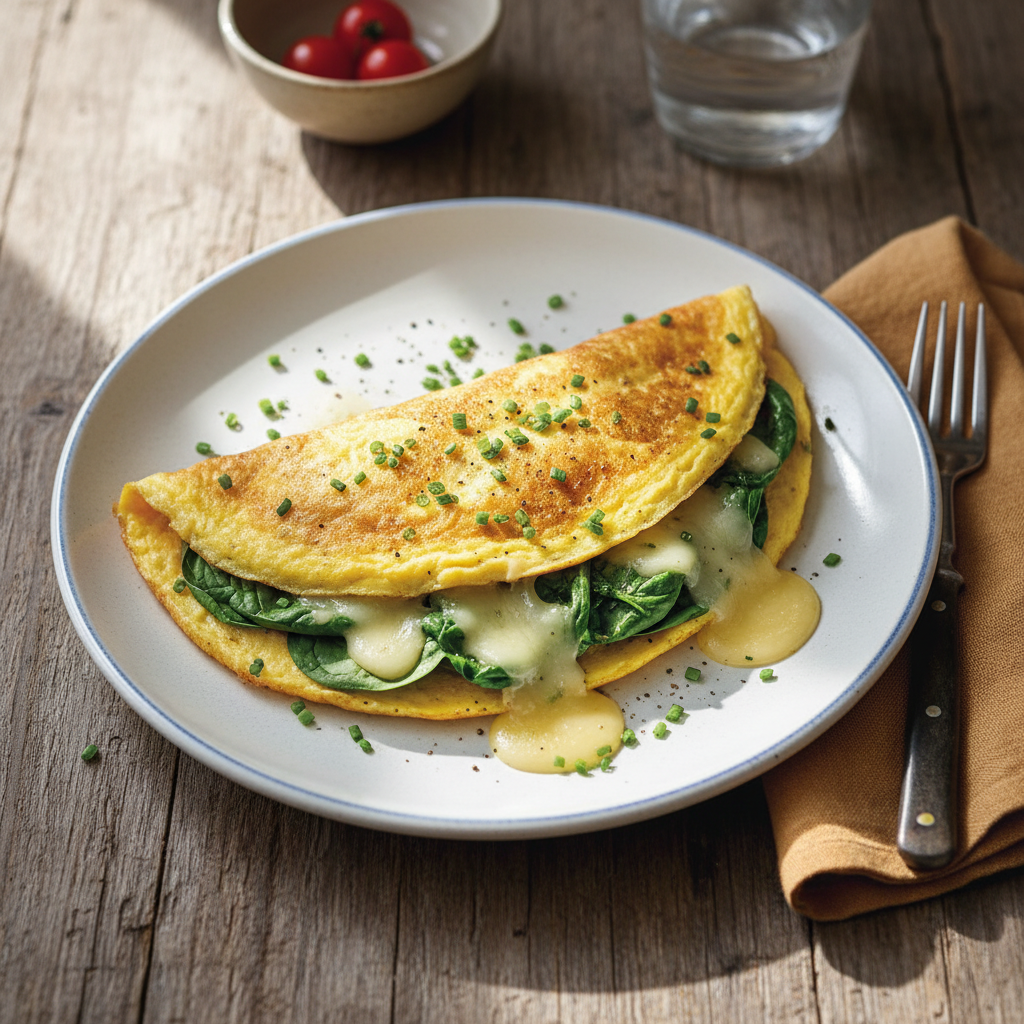 Omelette aux Épinards et Gruyère