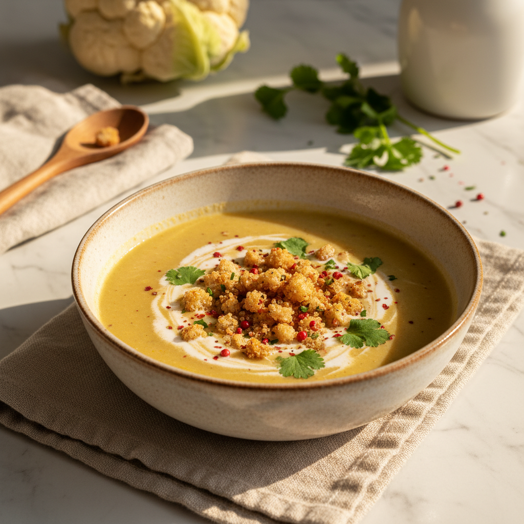 Velouté d'Automne : Chou-fleur, Lait de Coco et Poivre du Sichuan