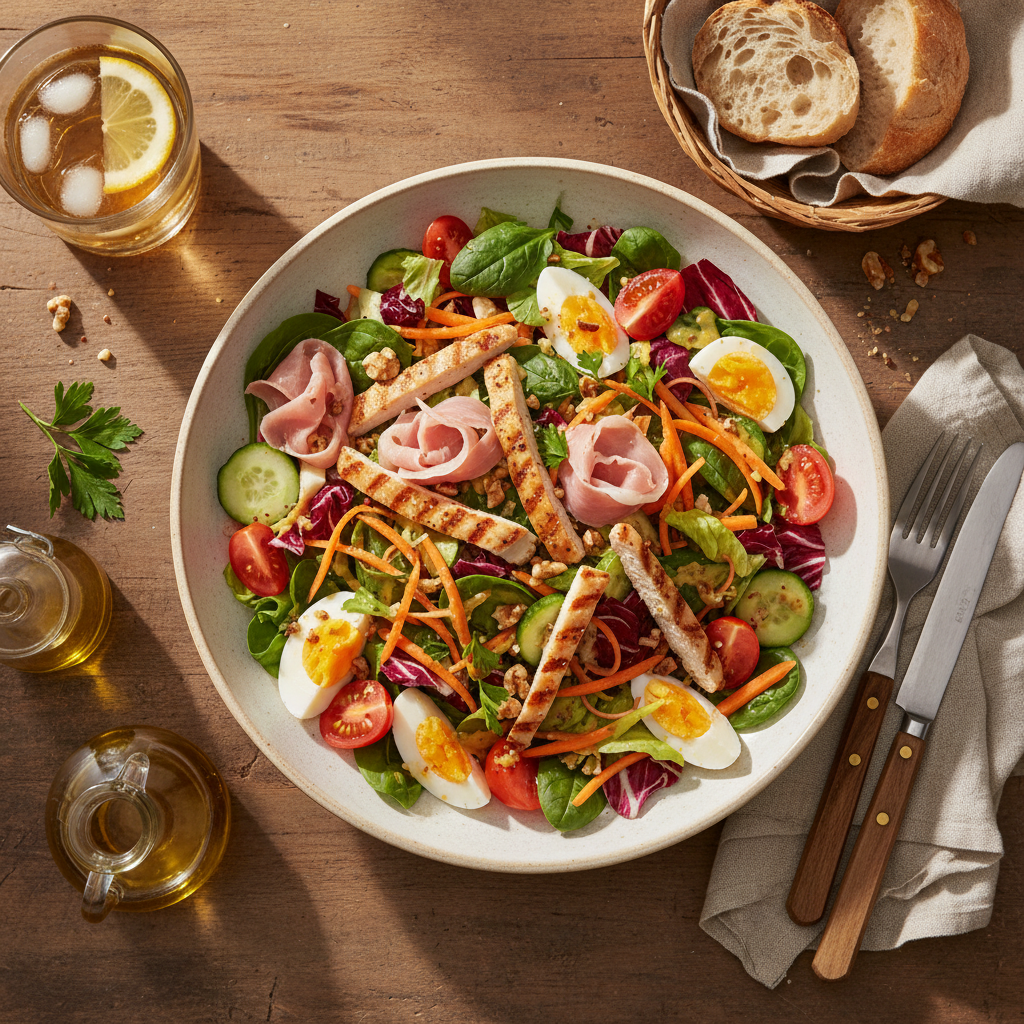Salade Complète Poulet-Jambon-Carotte