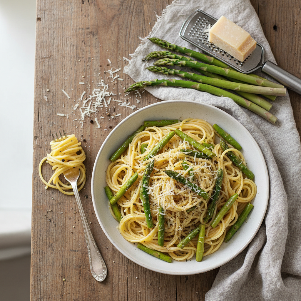 Pâtes aux Asperges et Parmesan