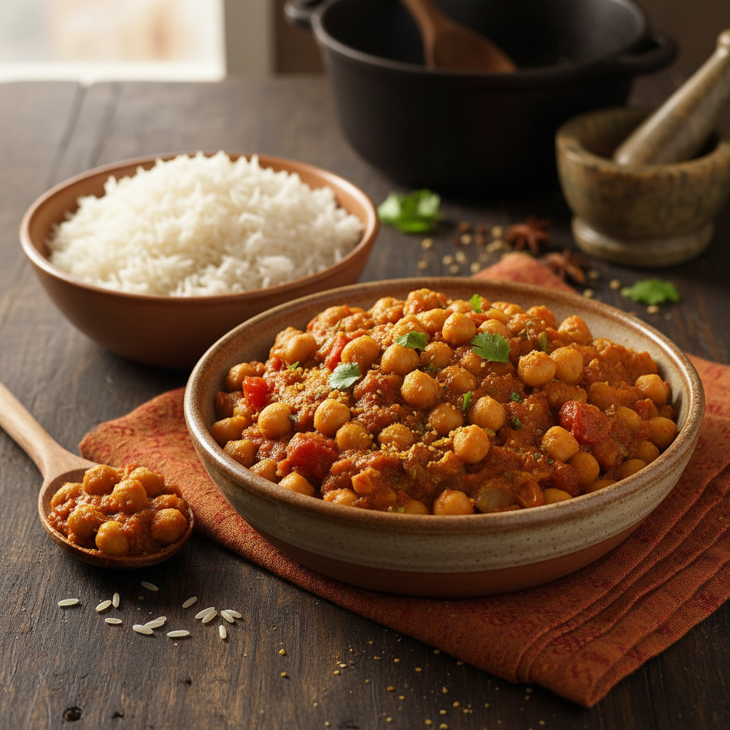 Curry de Pois Chiches et Tomates