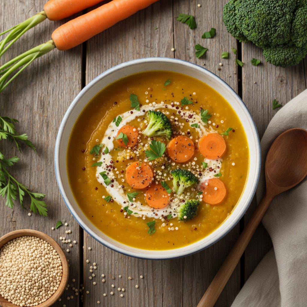 Soupe Quinoa, Carottes et Brocoli