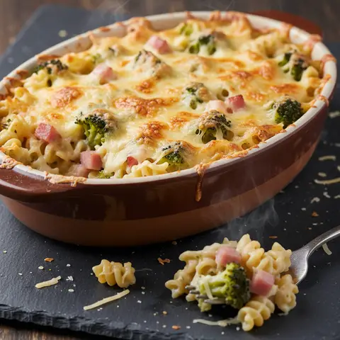 Pasta, Ham and Broccoli Gratin
