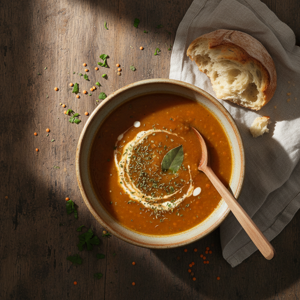 Soupe de Lentilles Rouges Simple