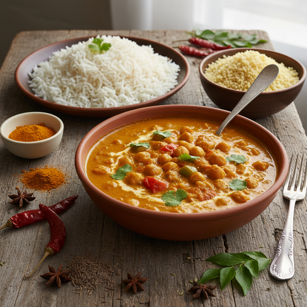 Curry Indien Végétarien aux Pois Chiches et Tomates