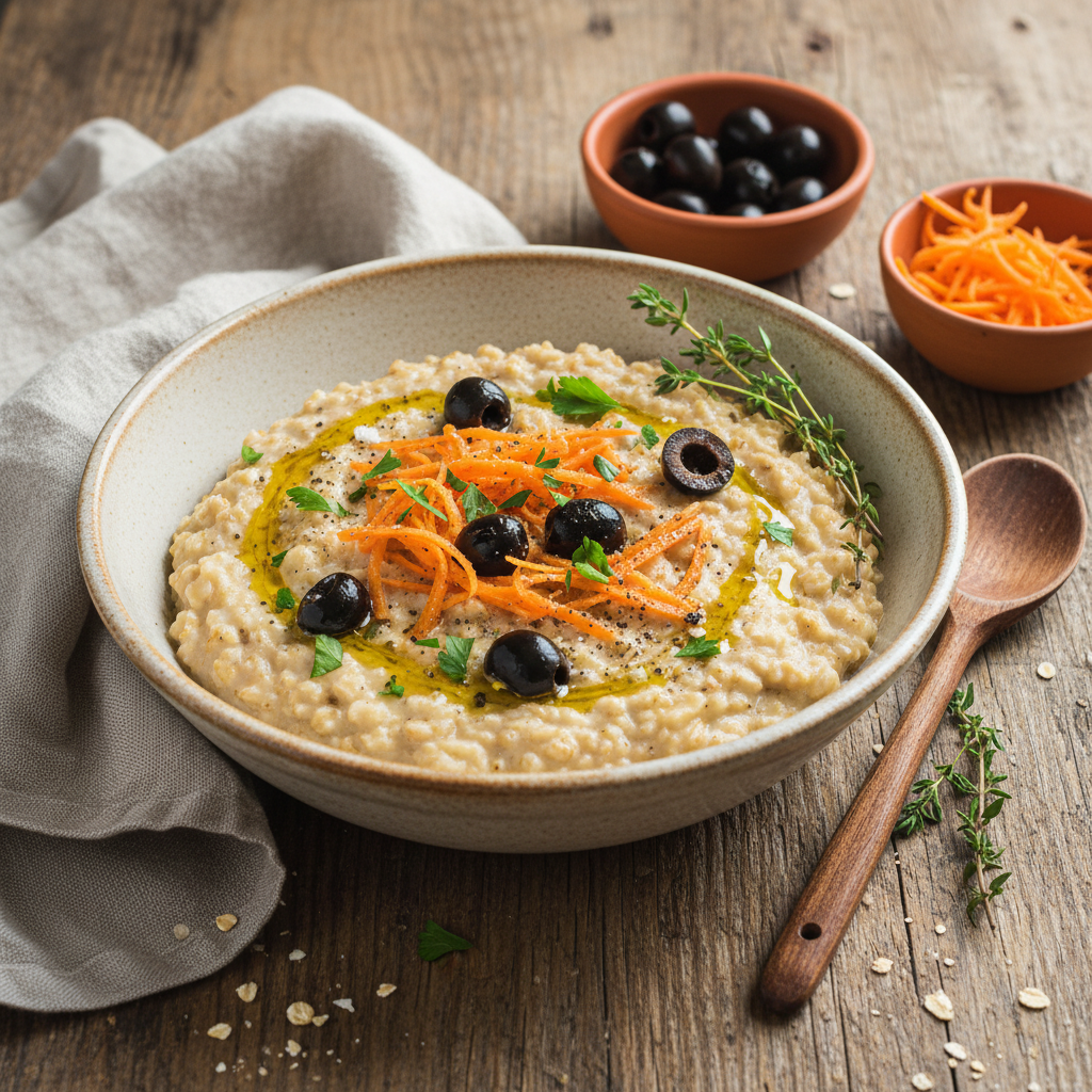 Porridge Savoureux aux Carottes et Olives