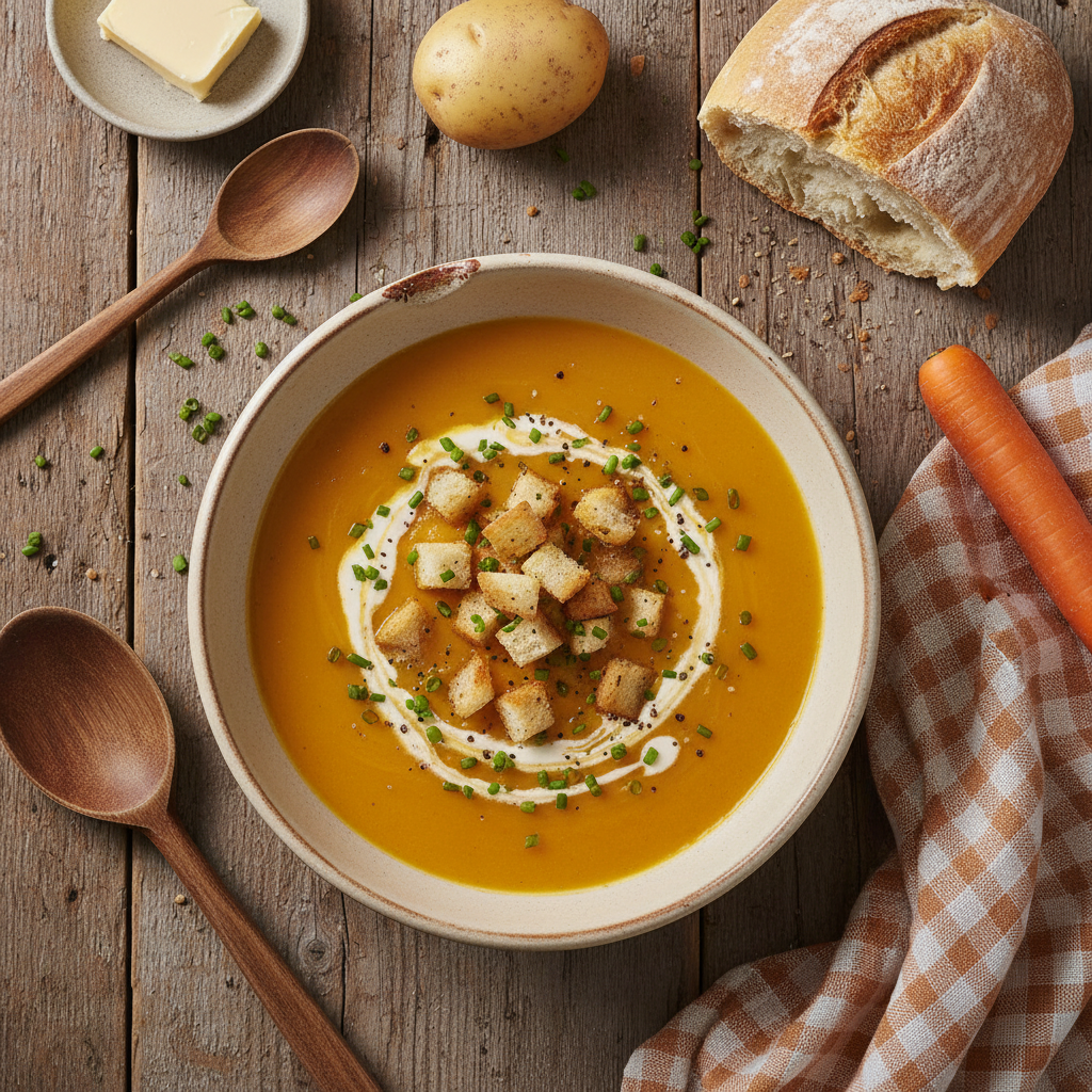 Soupe veloutée carotte-pomme de terre