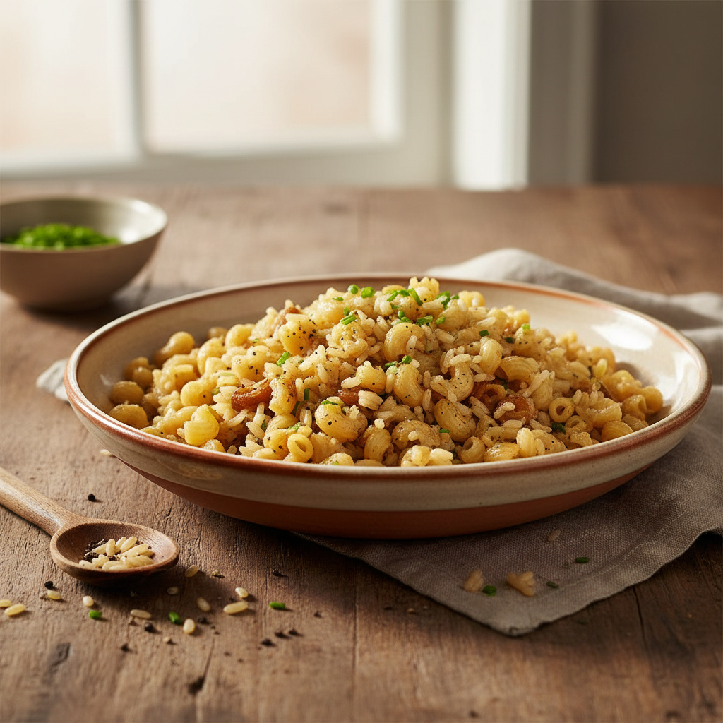 Riz Sauté Simple aux Coquillettes et Huile