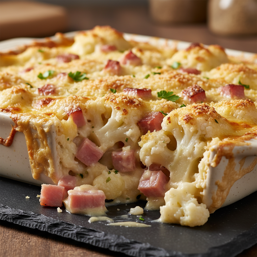 Gratin de Chou-fleur et Jambon