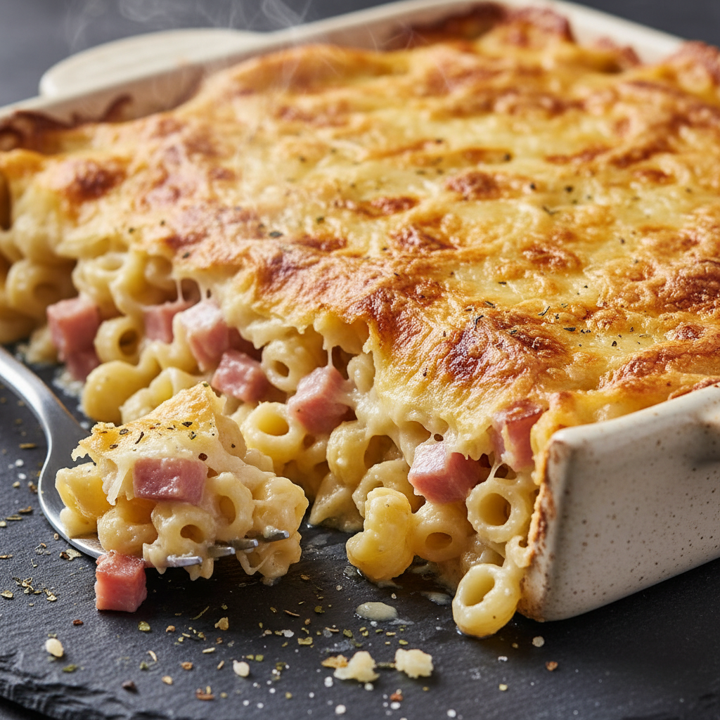 Gratin de Pâtes Jambon-Parmesan