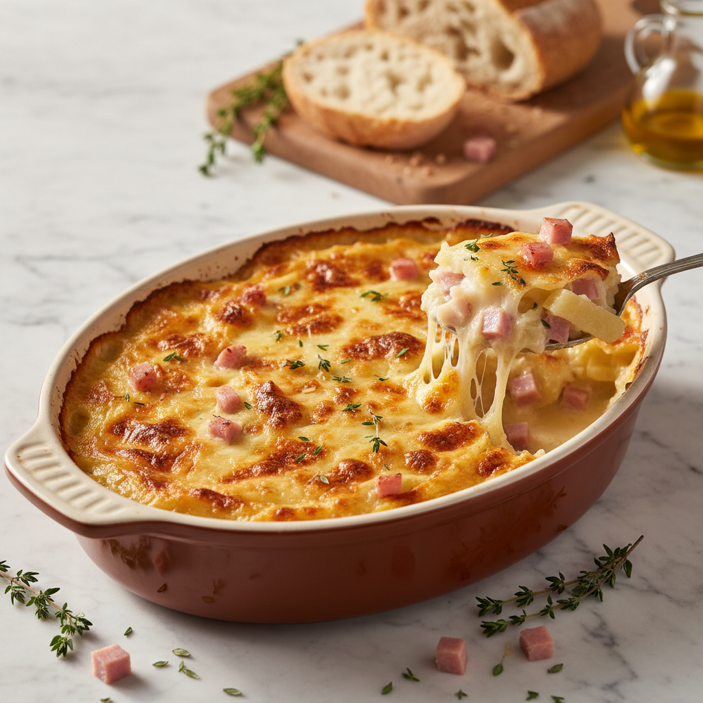 Gratin de Pommes de Terre au Jambon et Gruyère