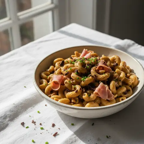 Pasta mit Schokoladen-Schinkel-Creme