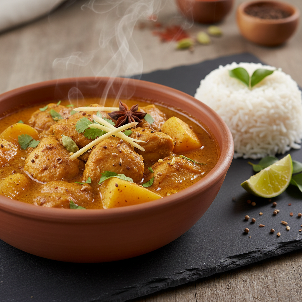 Curry indien de poulet et pommes de terre