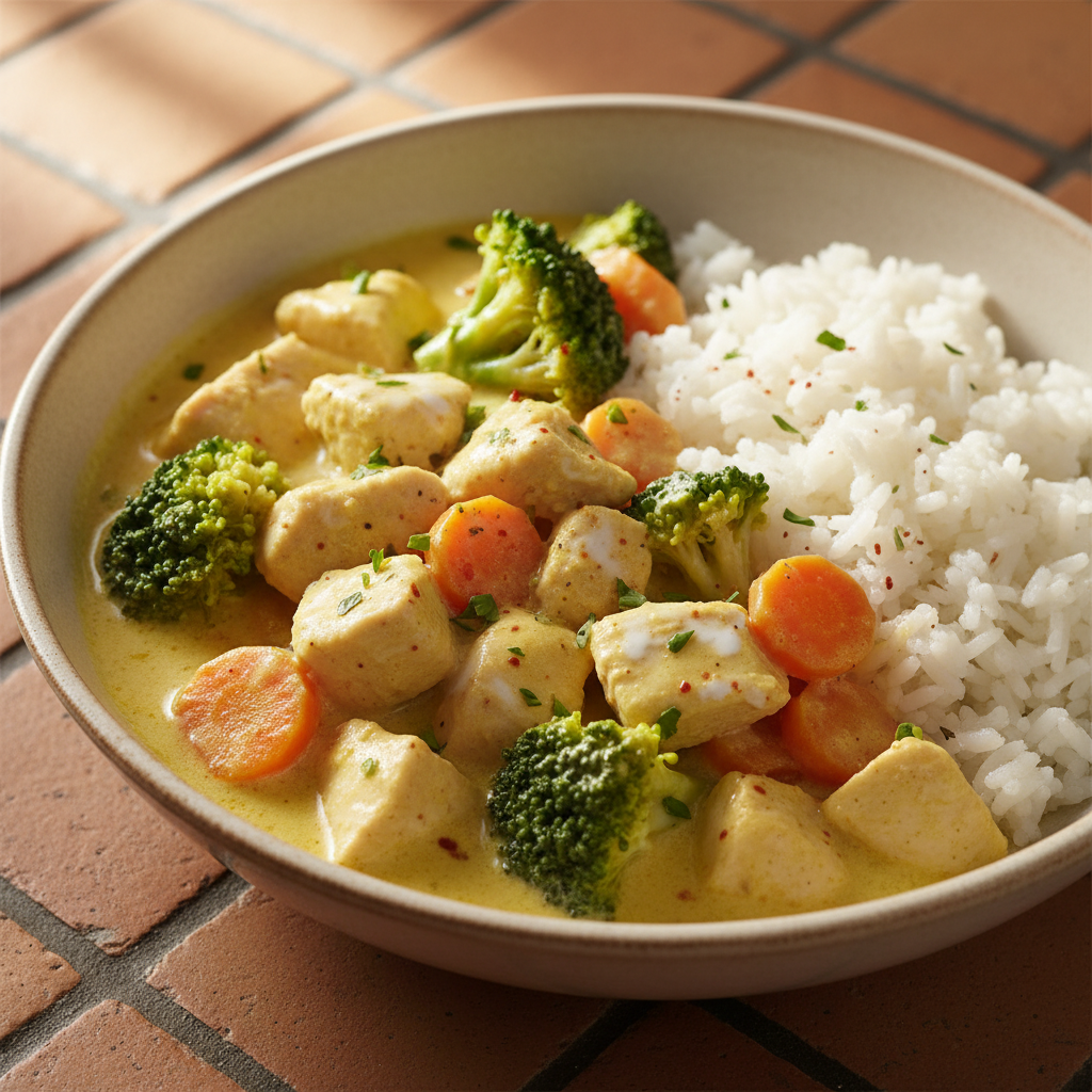 Curry de poulet rapide aux légumes