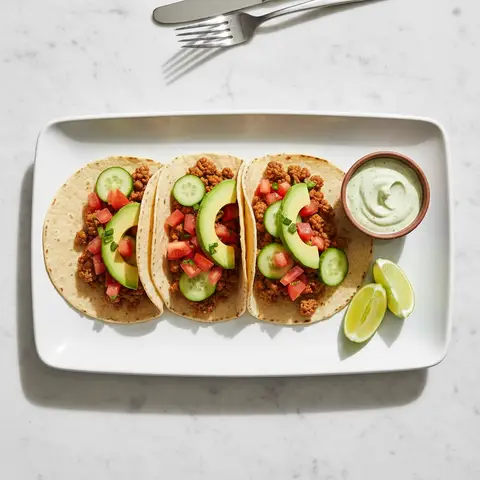 Hackfleisch-Tacos mit frischem Gemüse