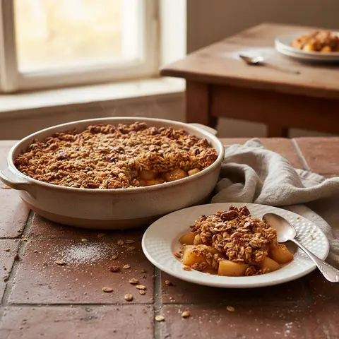 Apfel-Birnen-Crumble mit Granola