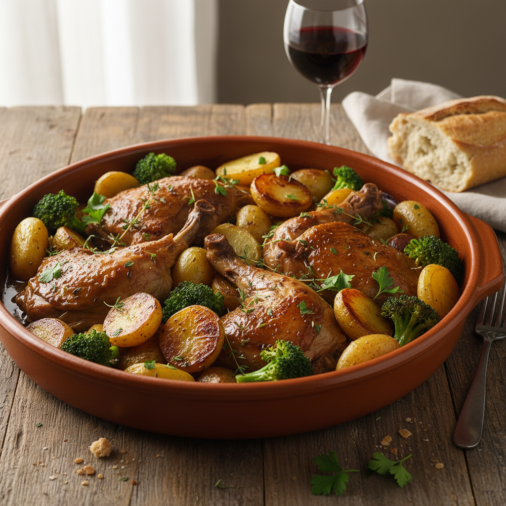 Coq aux Pommes de Terre et Brocoli