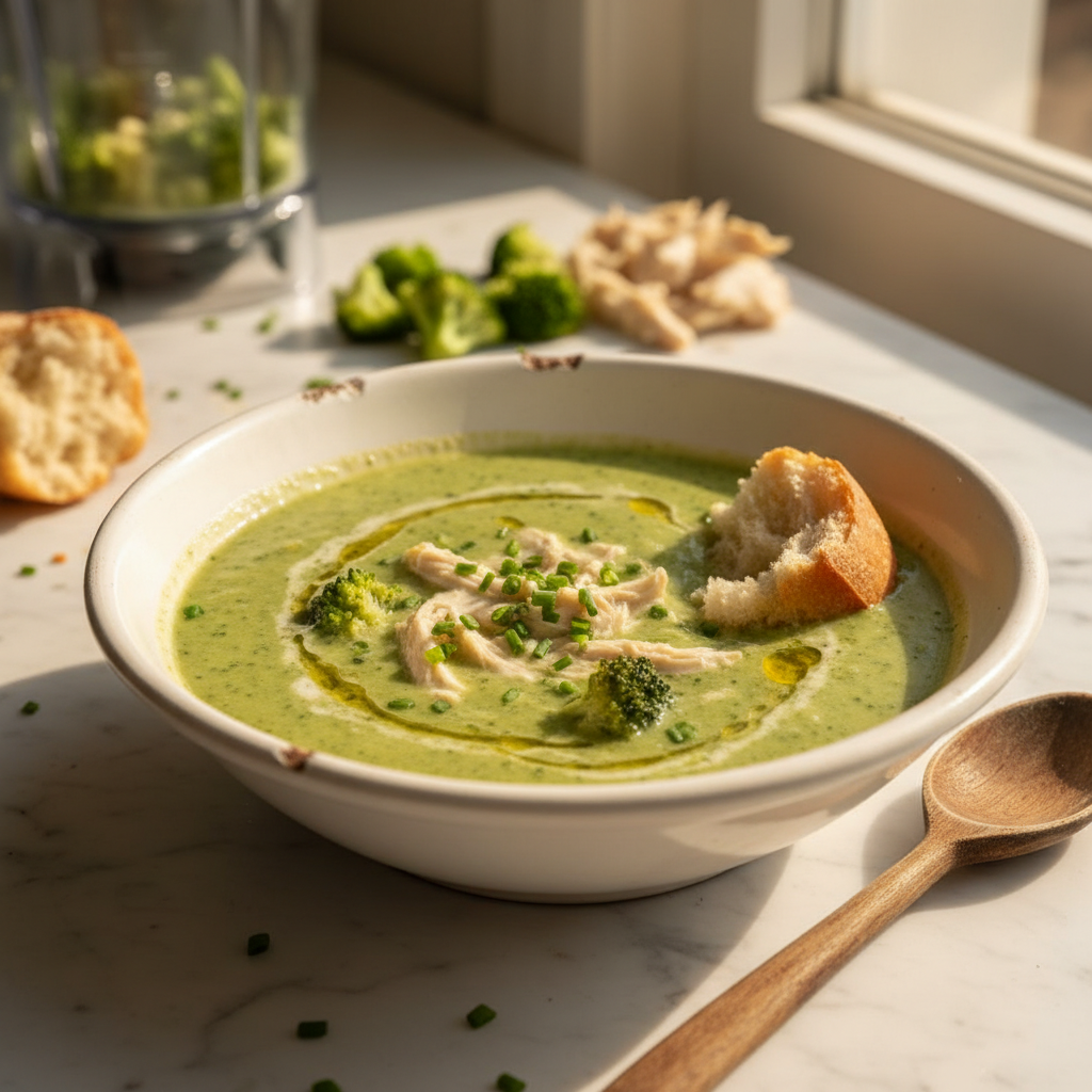 Soupe Crémeuse Brocoli-Poulet