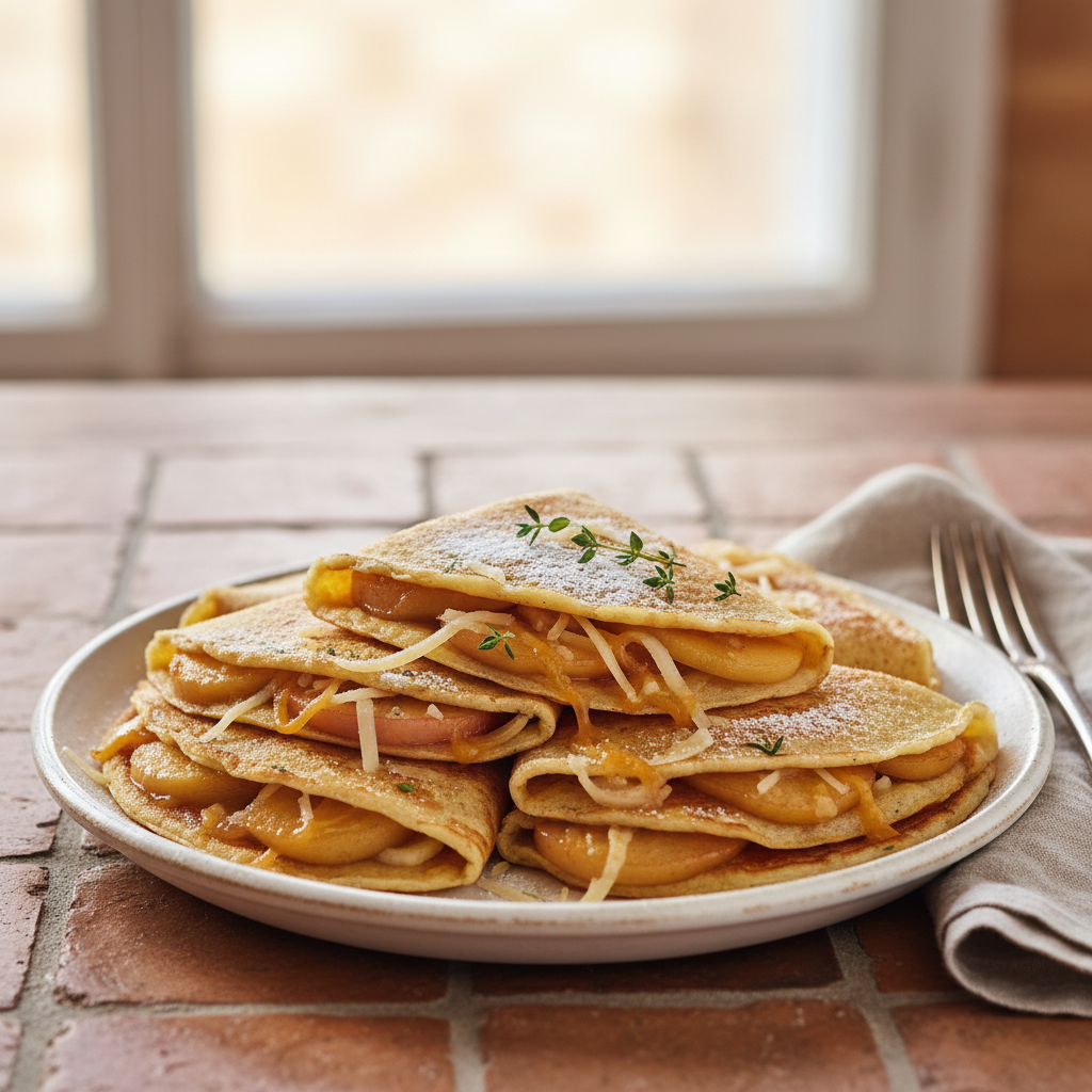Crêpes Sucrées aux Pommes et Comté
