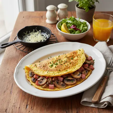 Mushroom and Ham Omelette