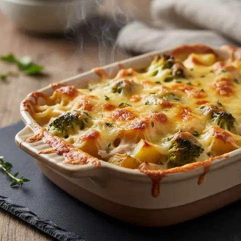 Chicken, Potato, and Broccoli Gratin