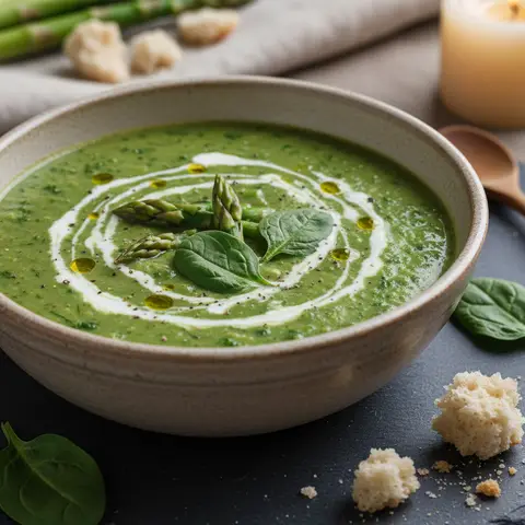 Creamy Asparagus and Spinach Soup