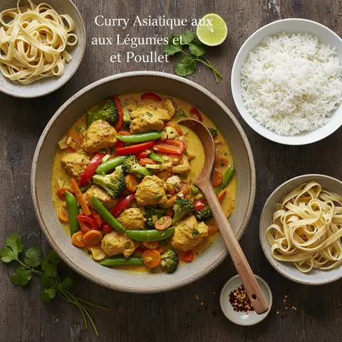 Asiatisches Curry mit Gemüse und Hähnchen